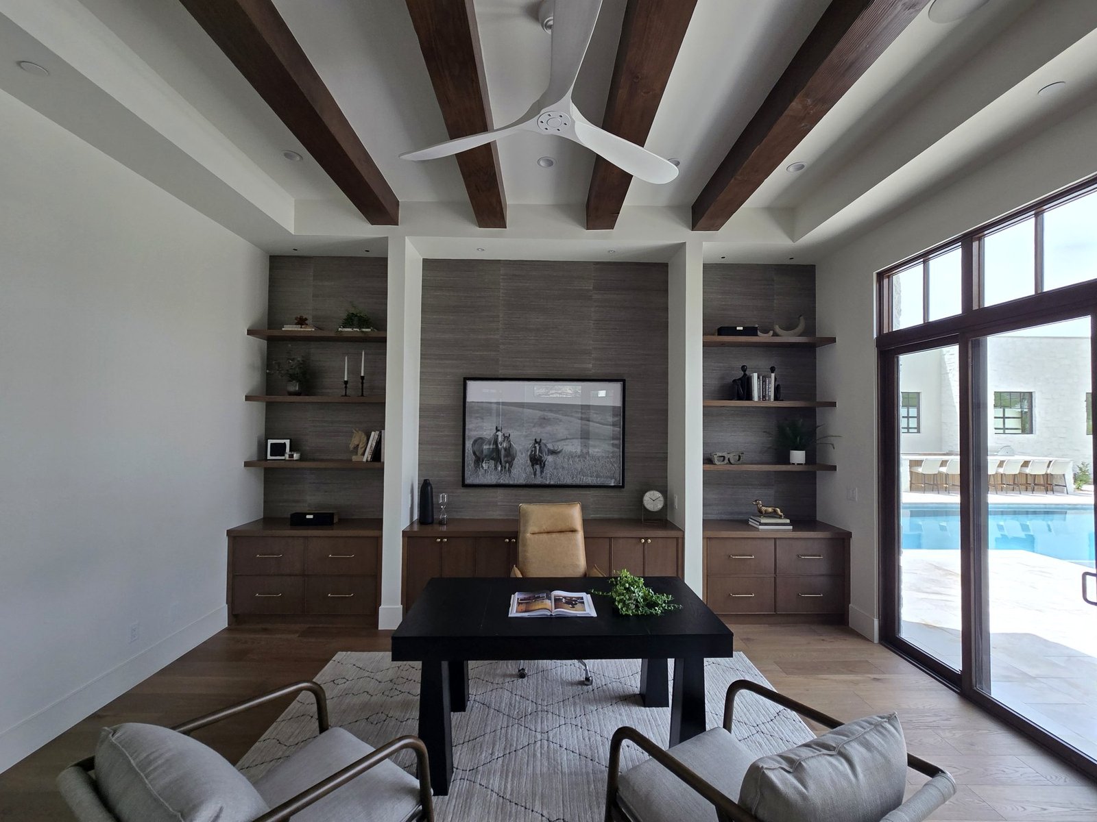 Custom home office built-in shelving and cabinets in a Paradise Valley home