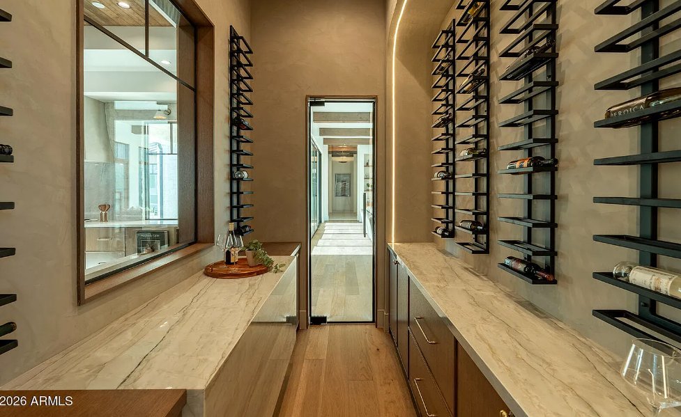 Custom wine room cabinetry and storage