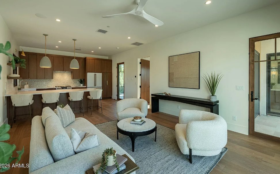 Guest house living area cabinetry