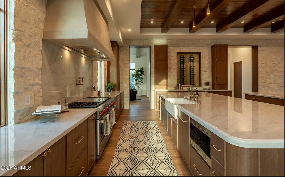 Custom kitchen island and surrounding cabinetry
