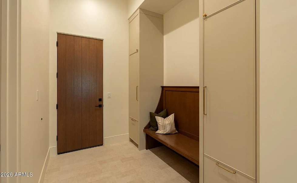 Mudroom bench and storage cabinetry
