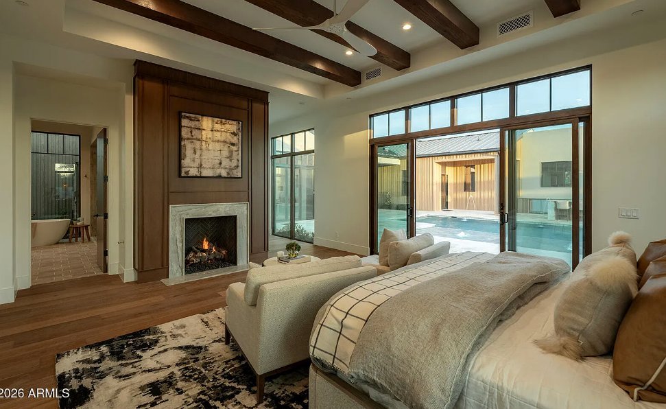 Primary bedroom fireplace built-ins